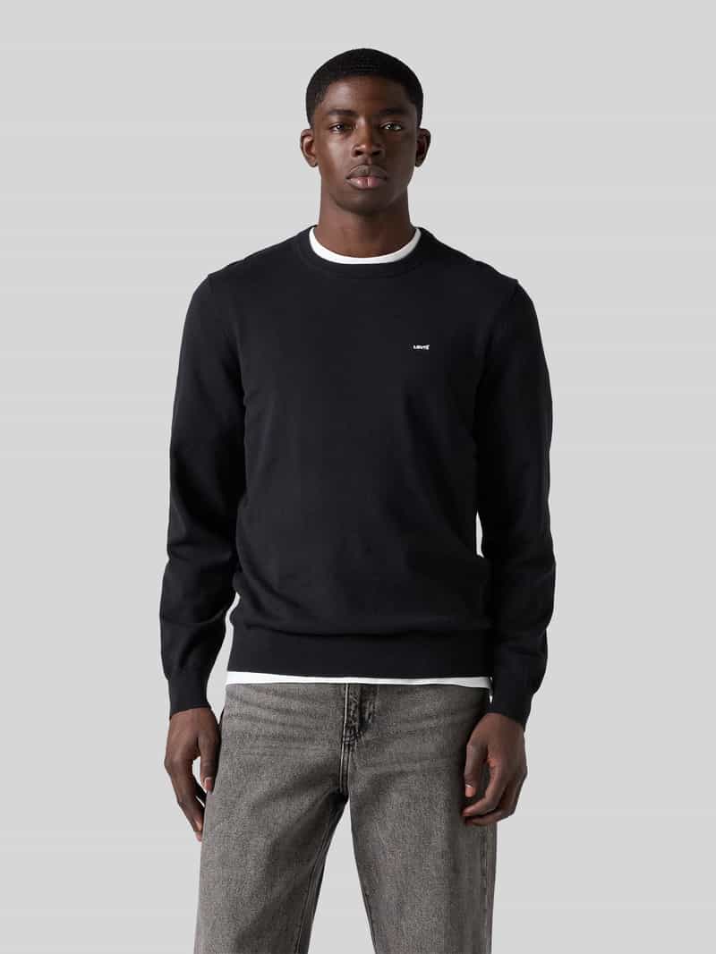 Levi's regular fit pullover van katoenmix met gestikt logo zwart, foto 3