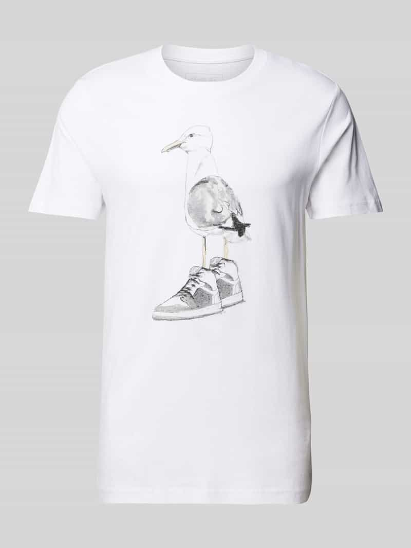 Mister tee T-shirt met motiefprint, model 'Seagull Sneaker'