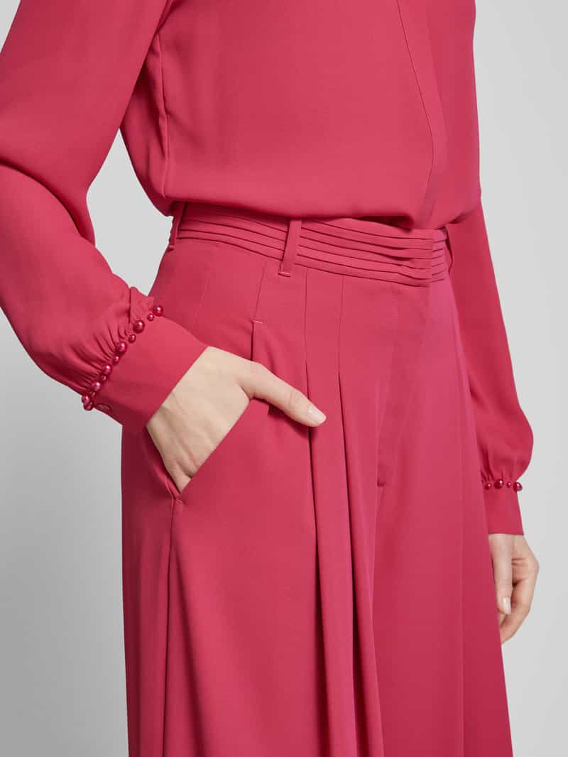 Marc Cain Wide leg stoffen broek met bandplooien