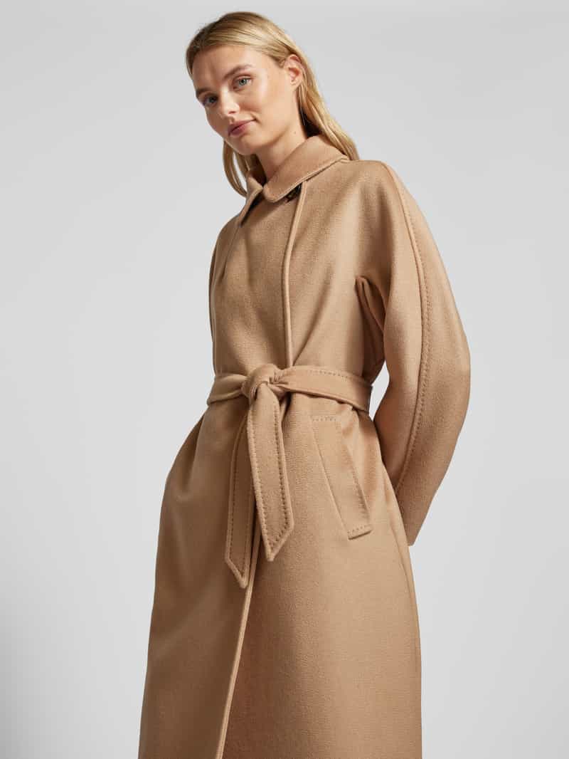 Weekend Max Mara Lange jas met platte kraag model 'RESINA'
