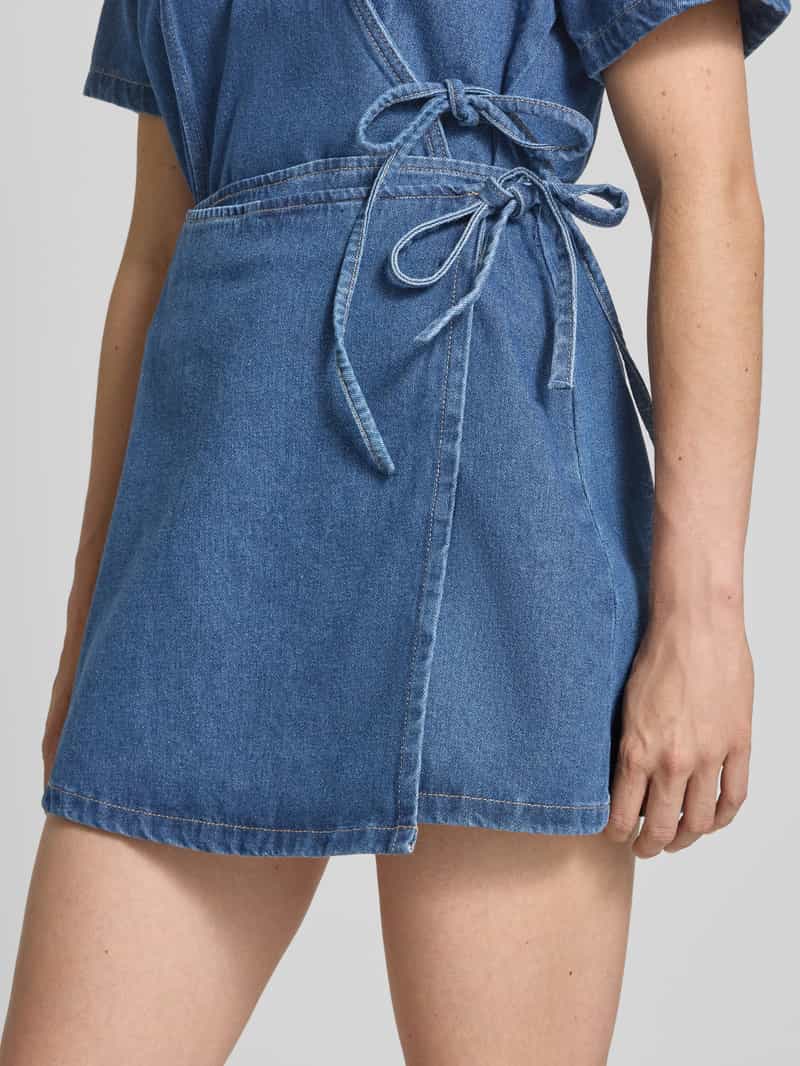 Pieces Licht uitlopende jeansrok in wikkellook model 'FIBBO'