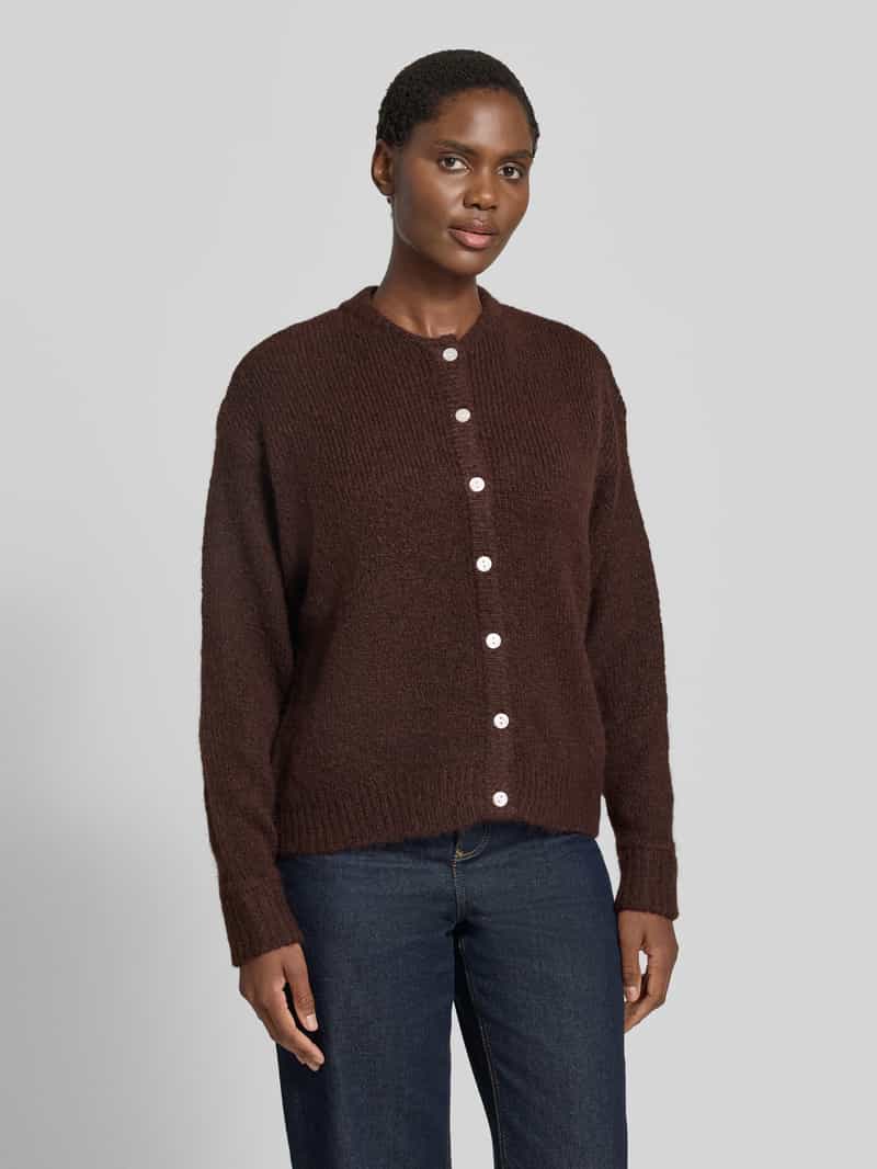 Ichi relaxed fit gebreid jack met wol model 'Belablue'