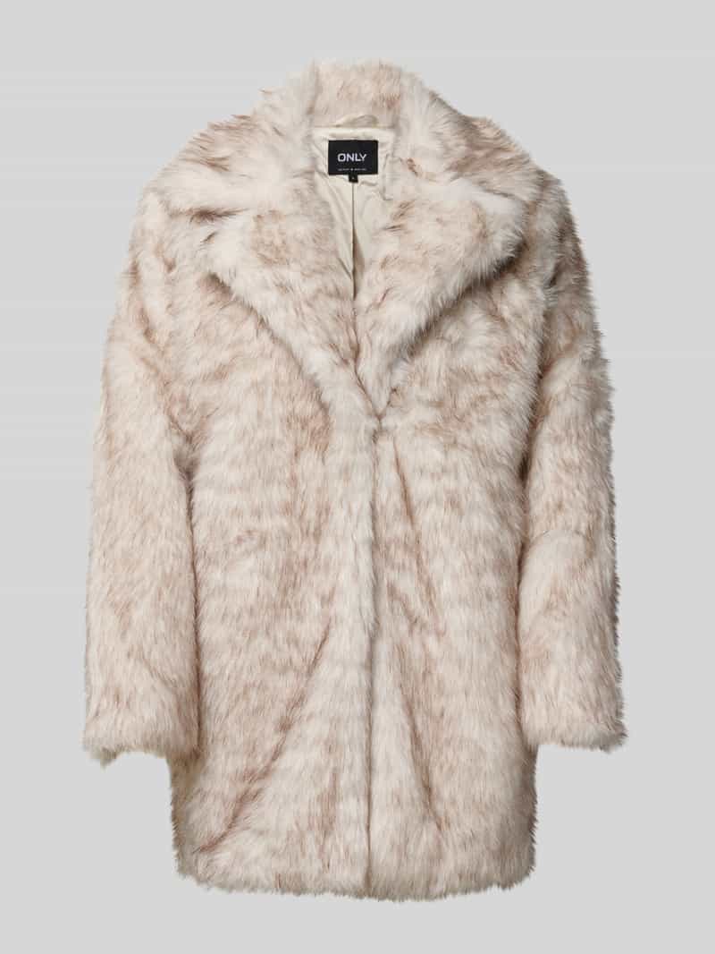 Only Boxy fit jack van imitatiebont met fly-away-kraag model 'DAWN LIFE'