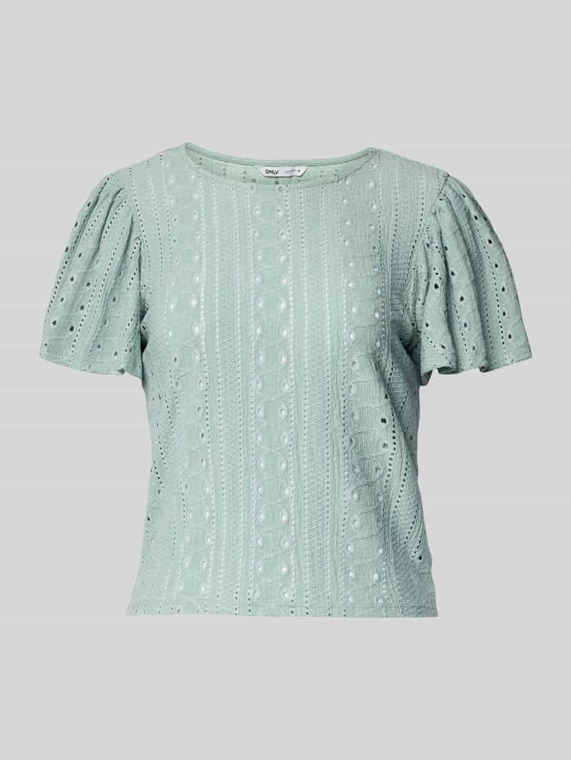 Only Regular fit T-shirt met ajourpatroon model 'RIVERSIDE'