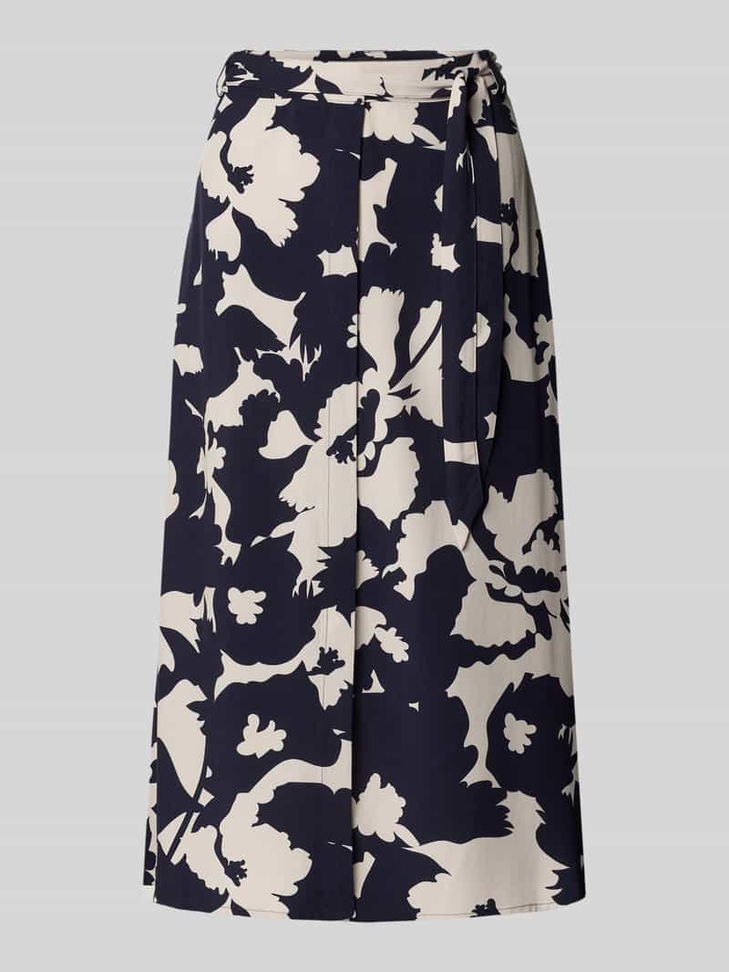 comma Midirok van viscose met blinde knoopsluiting en strikceintuur