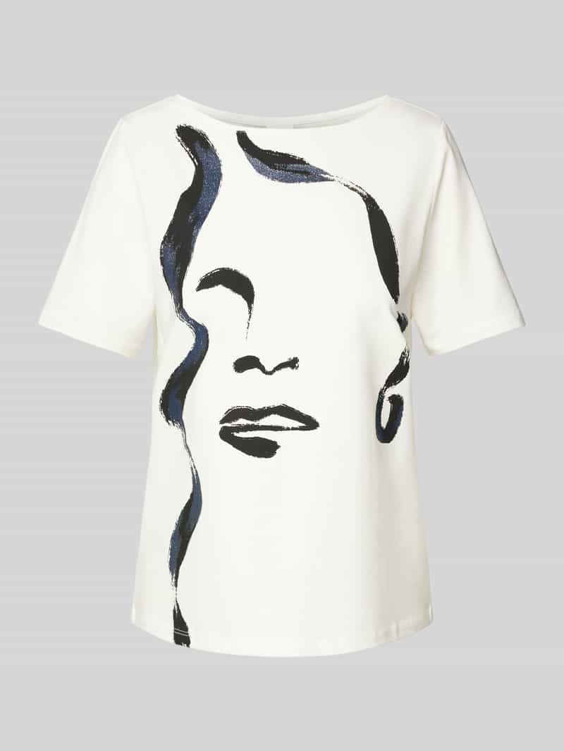 s.Oliver BLACK LABEL Regular fit T-shirt van katoenmix met glitterdetails