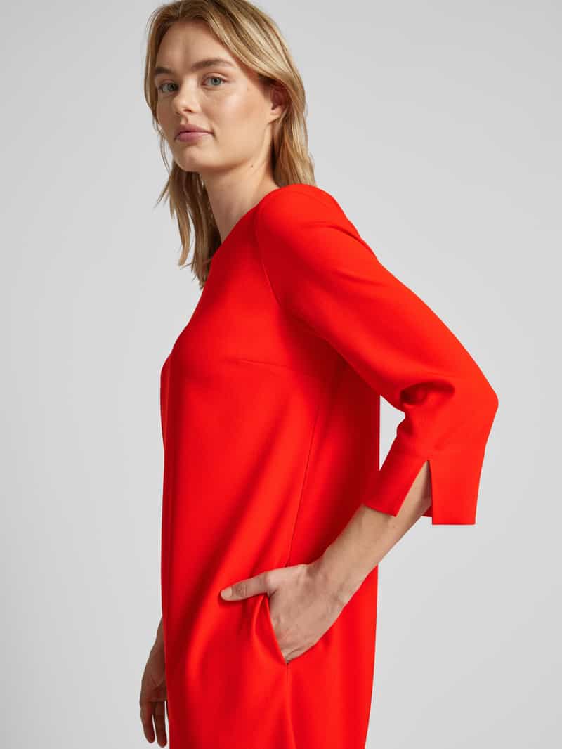 Windsor Knielange jurk in effen design met 3 4-mouwen