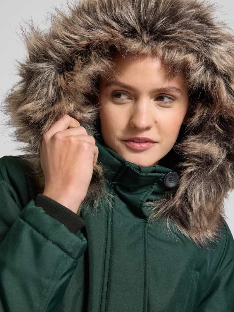Only Getailleerde parka met imitatiebont model 'IRIS'