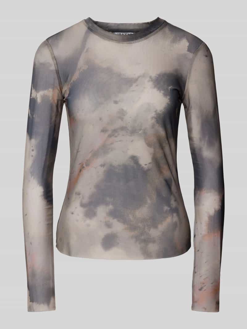 Jake*s Casual Longsleeve met ronde hals