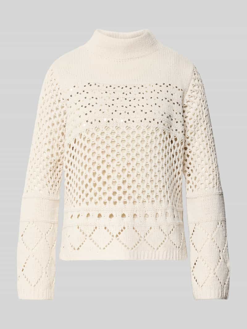 monari Gebreide pullover van viscosemix met pailletten