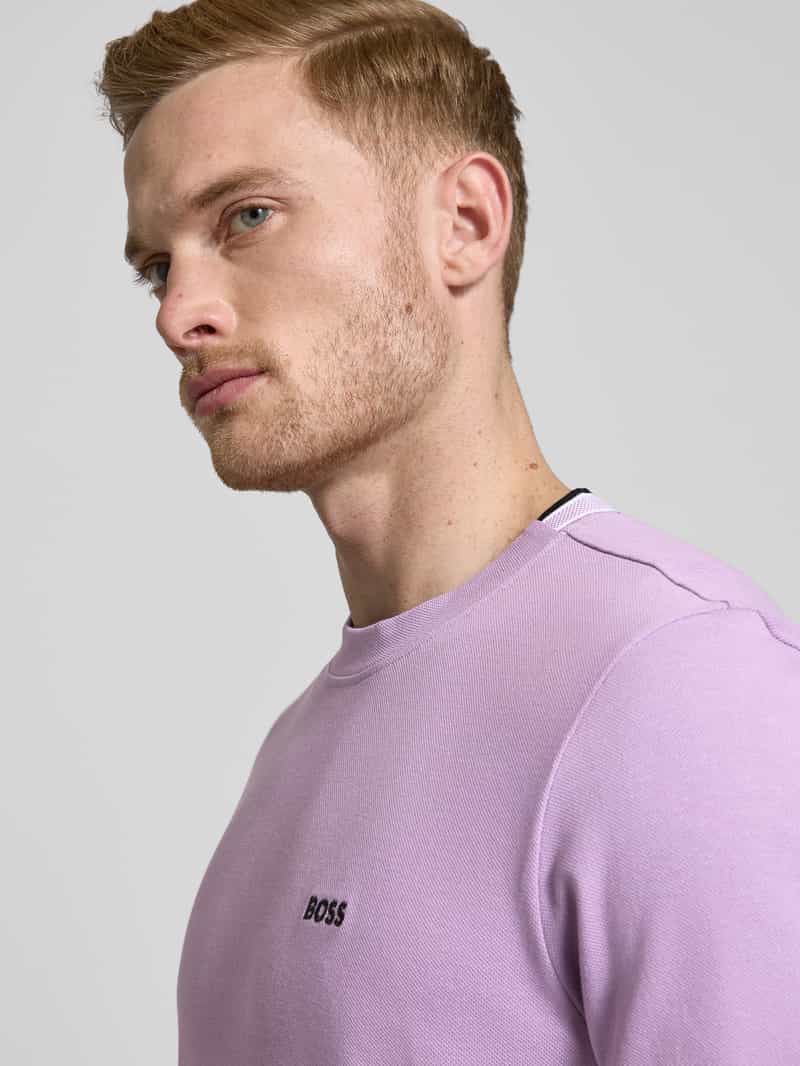 BOSS Green T-shirt met labelstitching model 'Taddy'