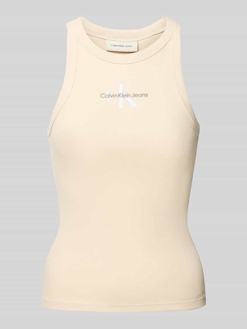 Calvin Klein Jeans Tanktop met labelstitching en ronde hals