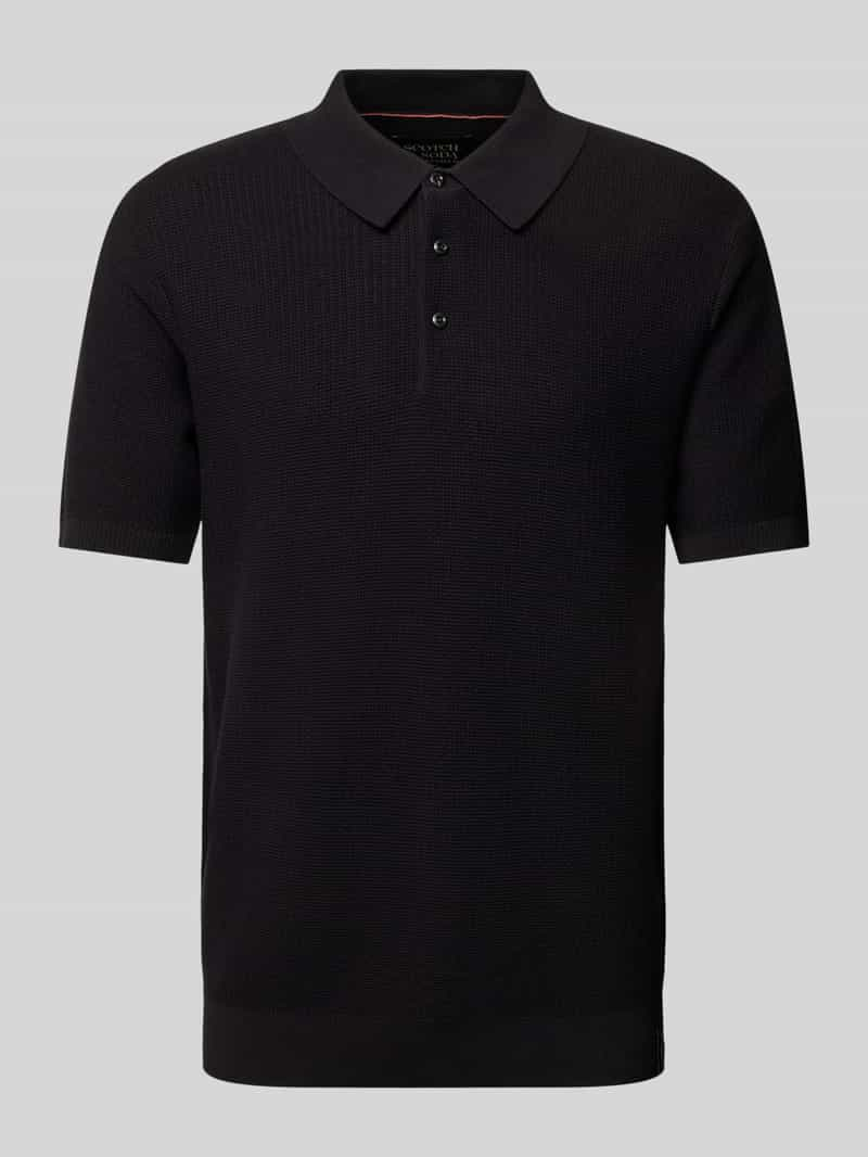 Scotch & Soda Regular fit poloshirt met structuurmotief