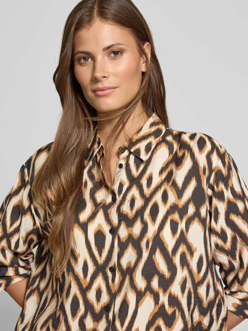 comma Regular fit blouse met overhemdkraag