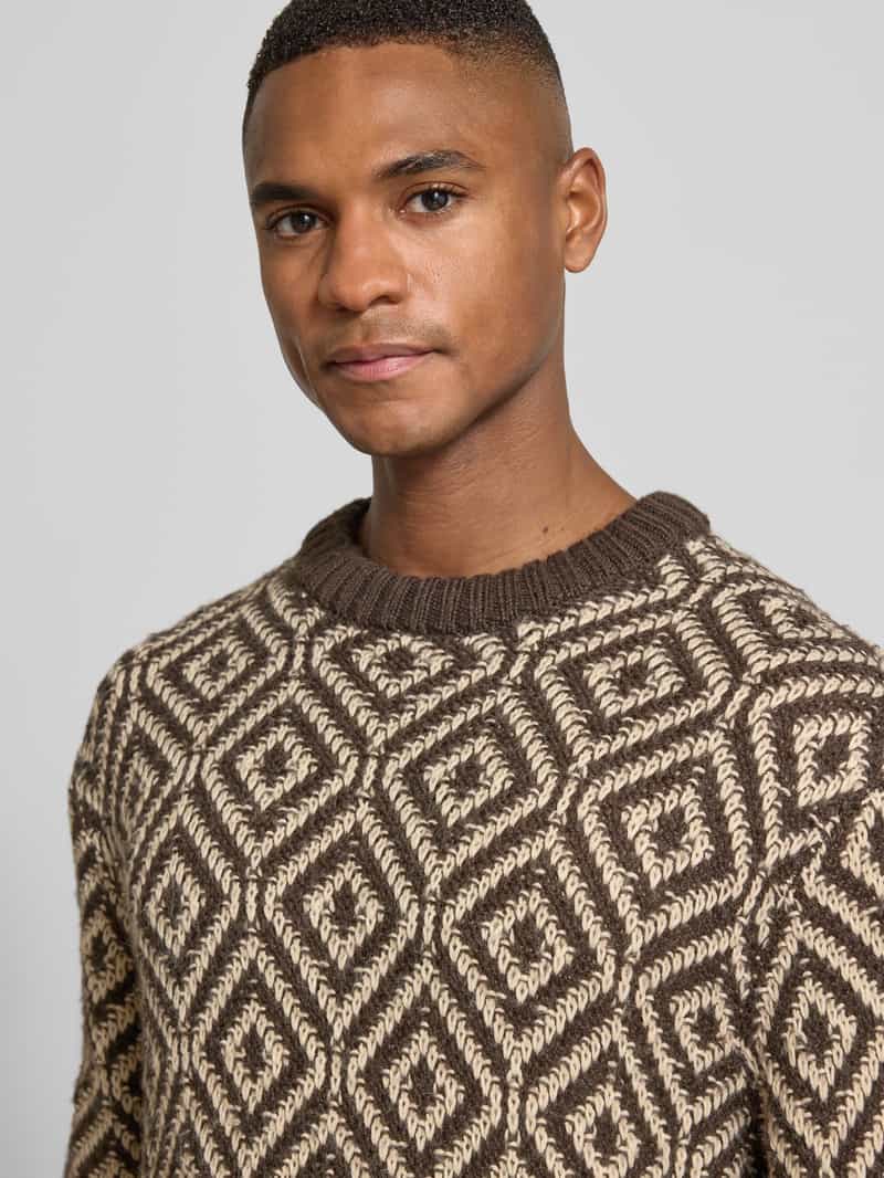 Selected Homme Relaxed fit gebreide pullover van wolmix model 'REMI'