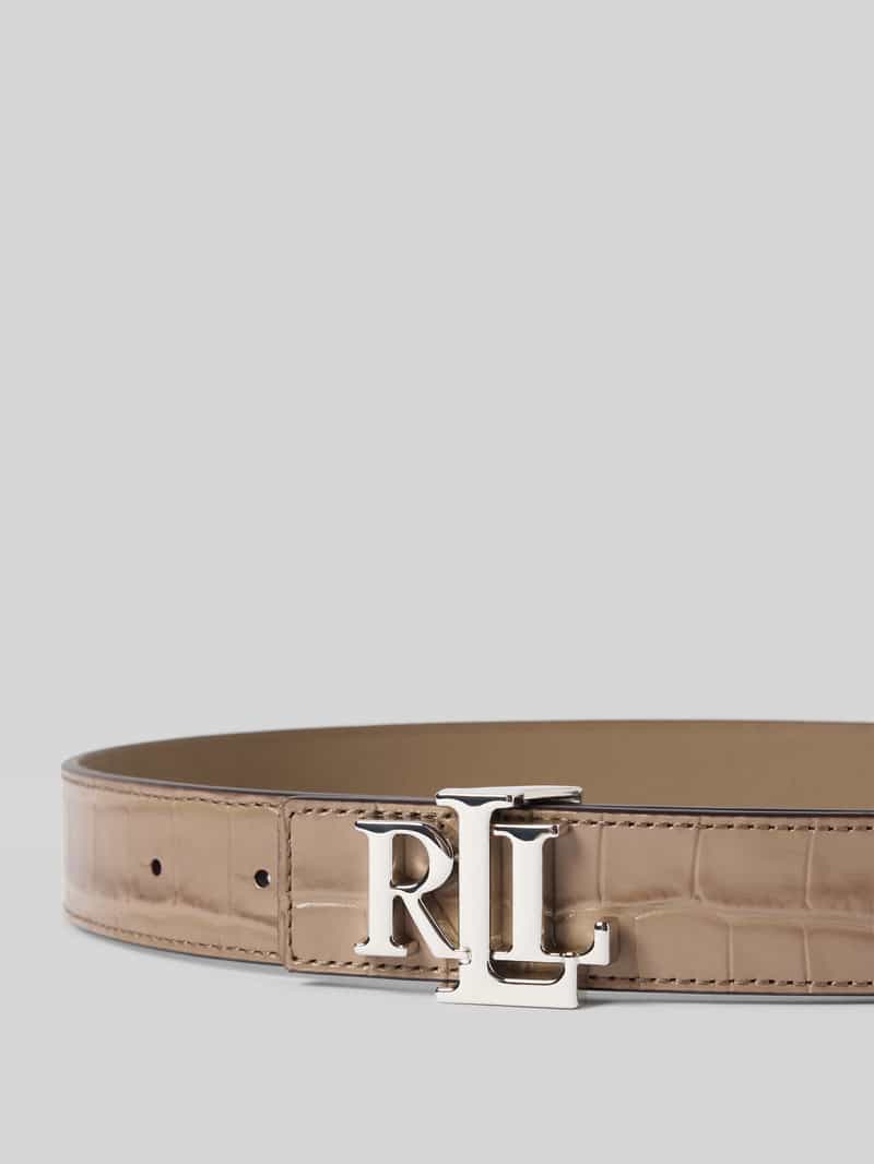 Lauren Ralph Lauren Riem van runderleer met labelapplicatie