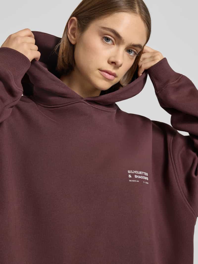 Karo Kauer Oversized hoodie met kangoeroezak model 'Plum'