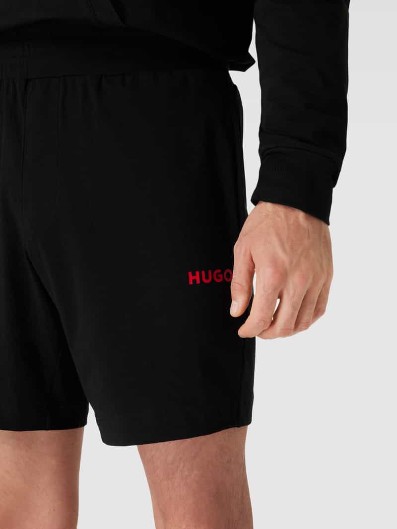HUGO Korte broek met elastische band en labeldetail