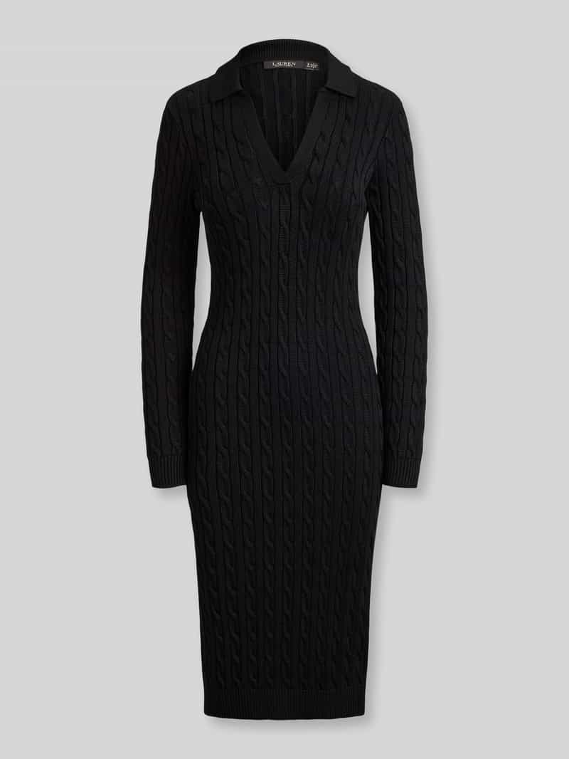 Lauren Ralph Lauren slim fit tricotjurk van mix van katoen en viscose