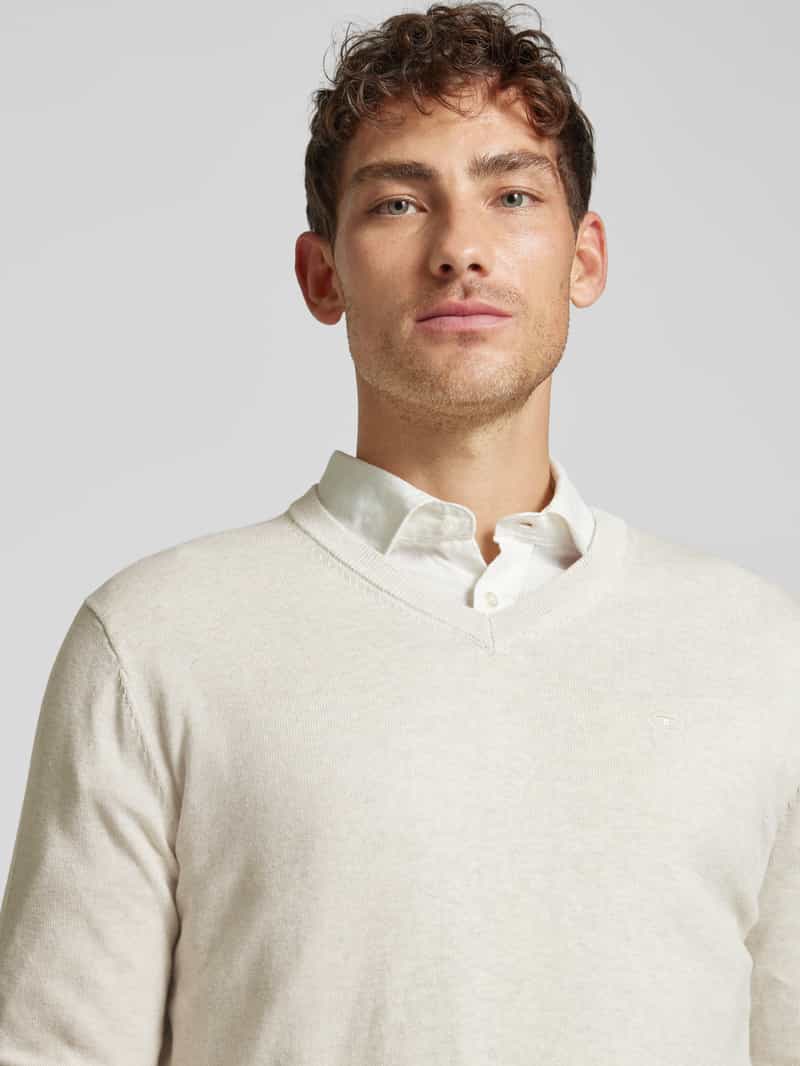 Tom Tailor Regular fit gebreide pullover met V-hals