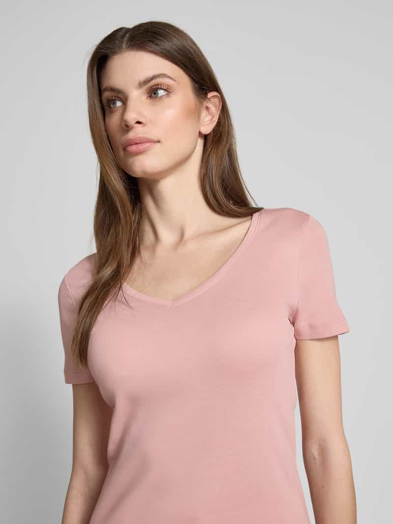Christian Berg Woman T-shirt met geribde V-hals