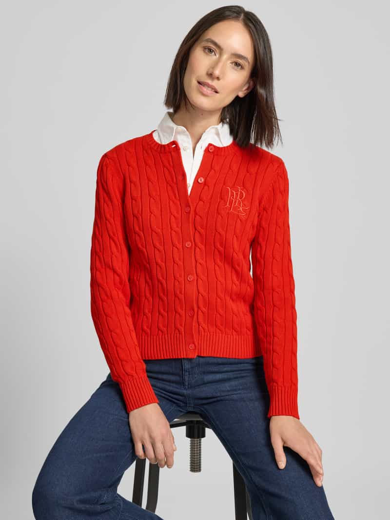 Lauren Ralph Lauren Gebreid jack met kabelpatroon en labelstitching model 'RALHAN'