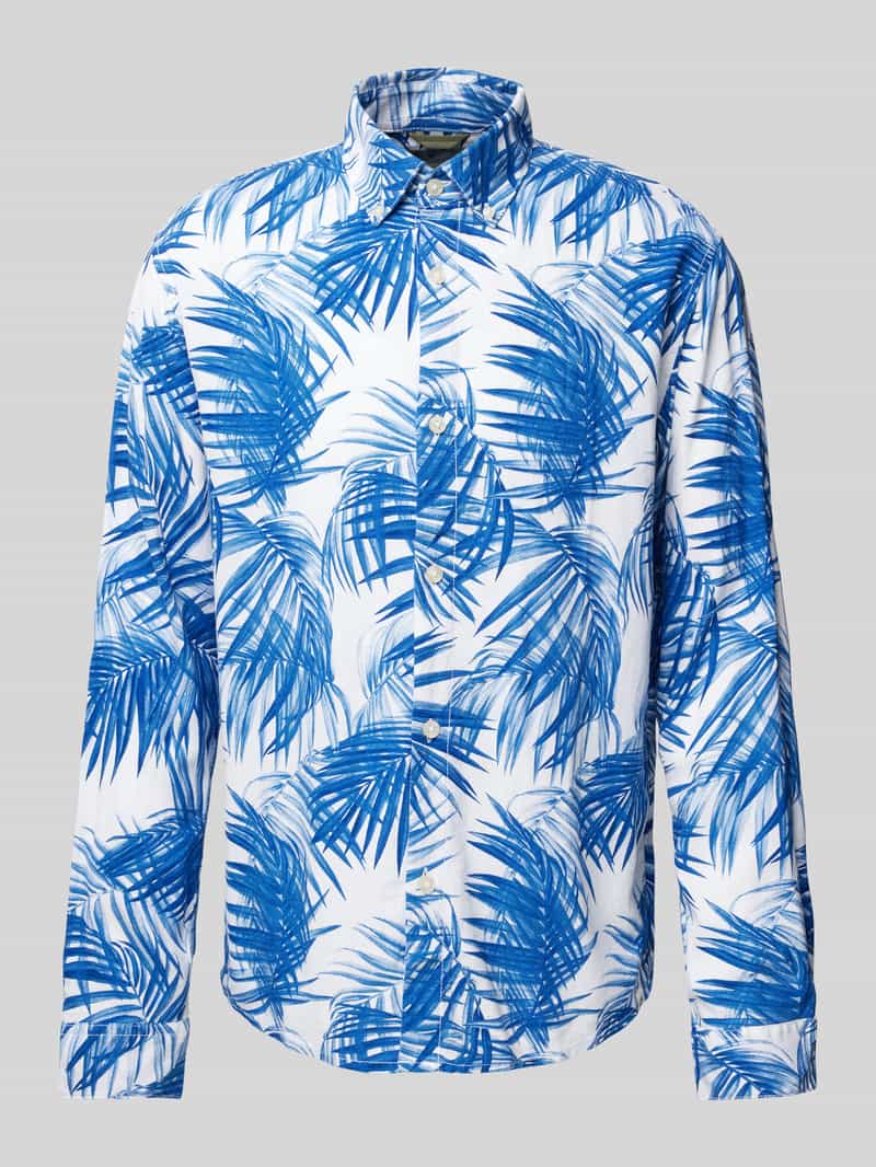 Tom Tailor Denim Relaxed fit vrijetijdsoverhemd van een mix van viscose en linnen