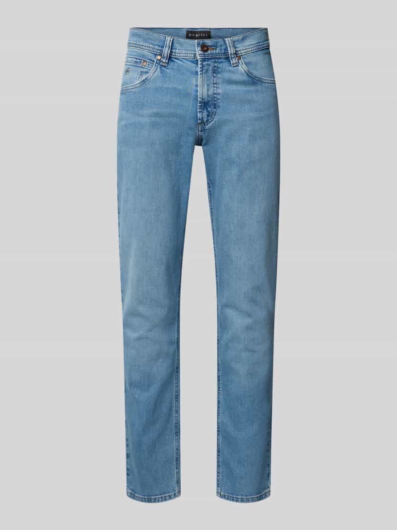 straight fit jeans van katoenmix