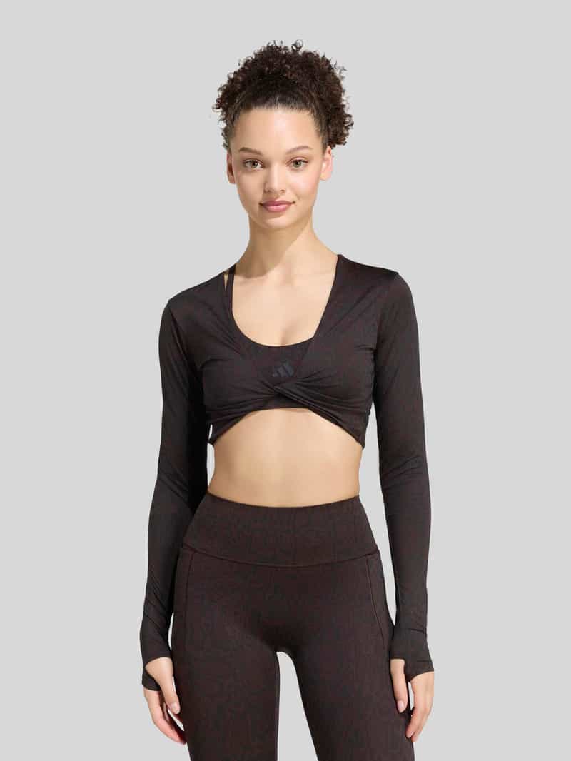 adidas Training skinny fit sportshirt met shirt met lange mouwen met logoprint