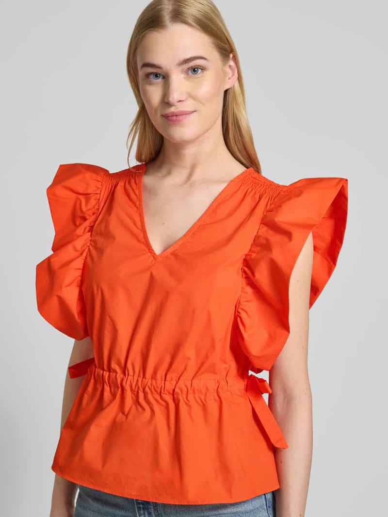 YAS Blousetop met V-hals en volants model 'ULEA'
