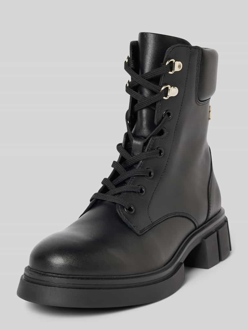 Tommy Hilfiger Veterboots van leer met labelapplicatie, model 'LACE UP'