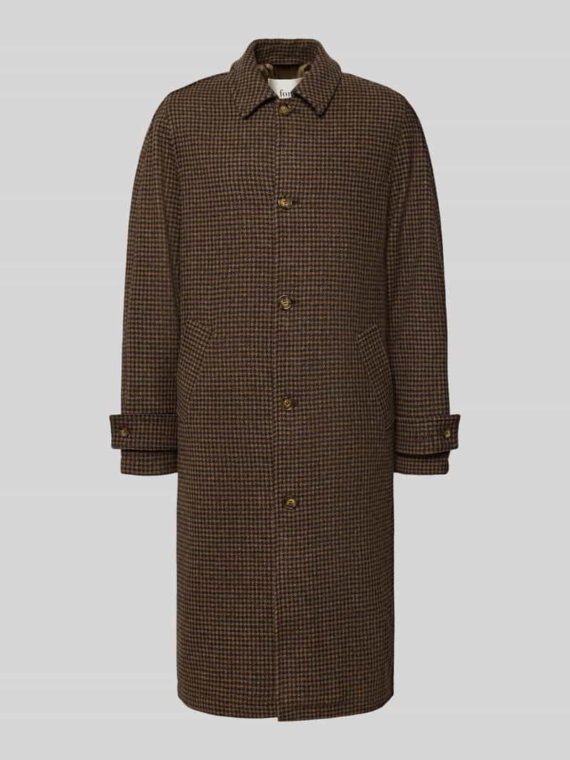 Forét Lange jas van wol met mouwtrensjes model 'PINE'