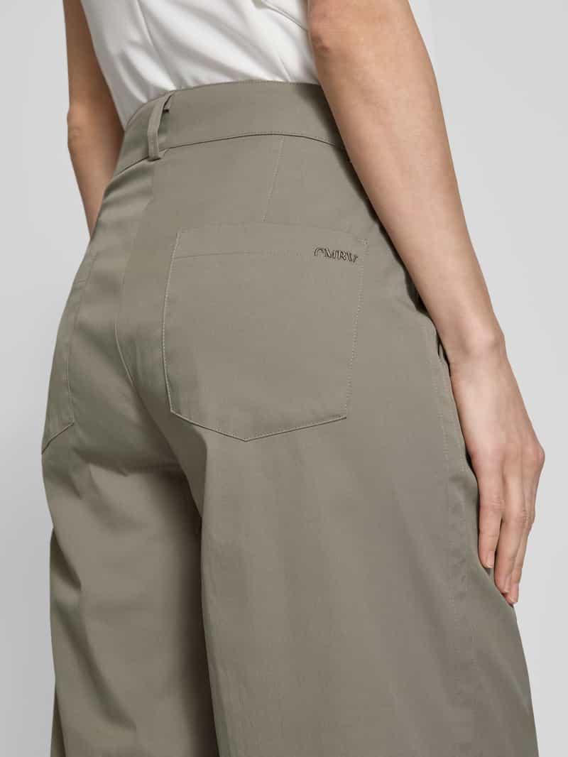 CAMBIO Wide leg stoffen broek met riemlussen model 'CARA'