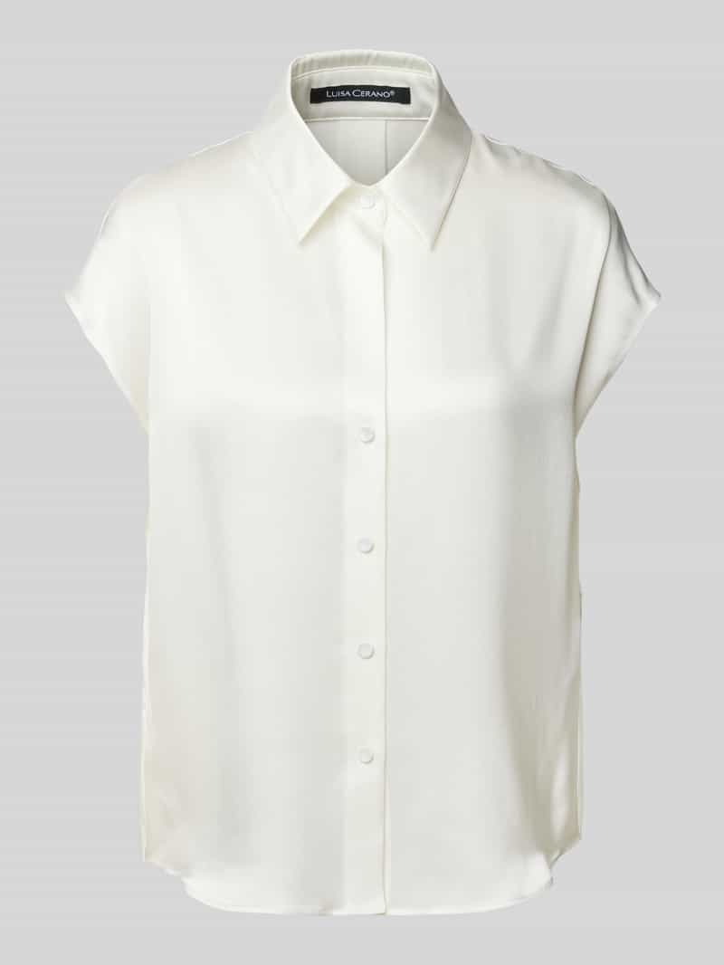LUISA CERANO Regular fit blouse van zijde met kapmouwen