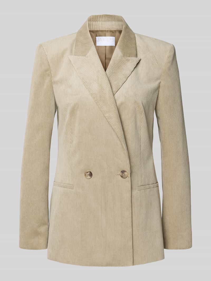 Regular fit blazer in ribcordlook met dubbele knoopsluiting