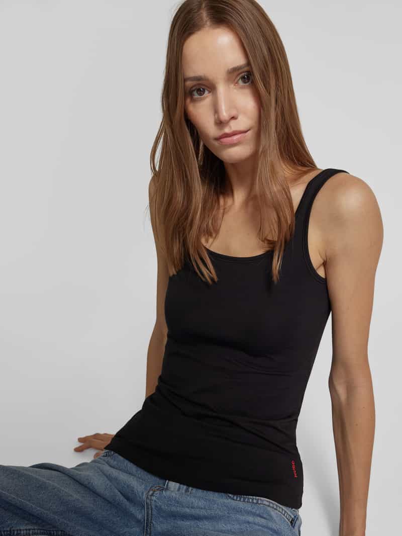 HUGO Tanktop met labelprint in een set van 2 stuks model 'TWIN VEST'