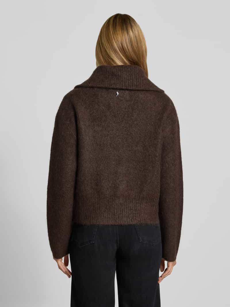 MOS MOSH Gebreid jack van mohair-mix met labeldetail model 'Hulda'