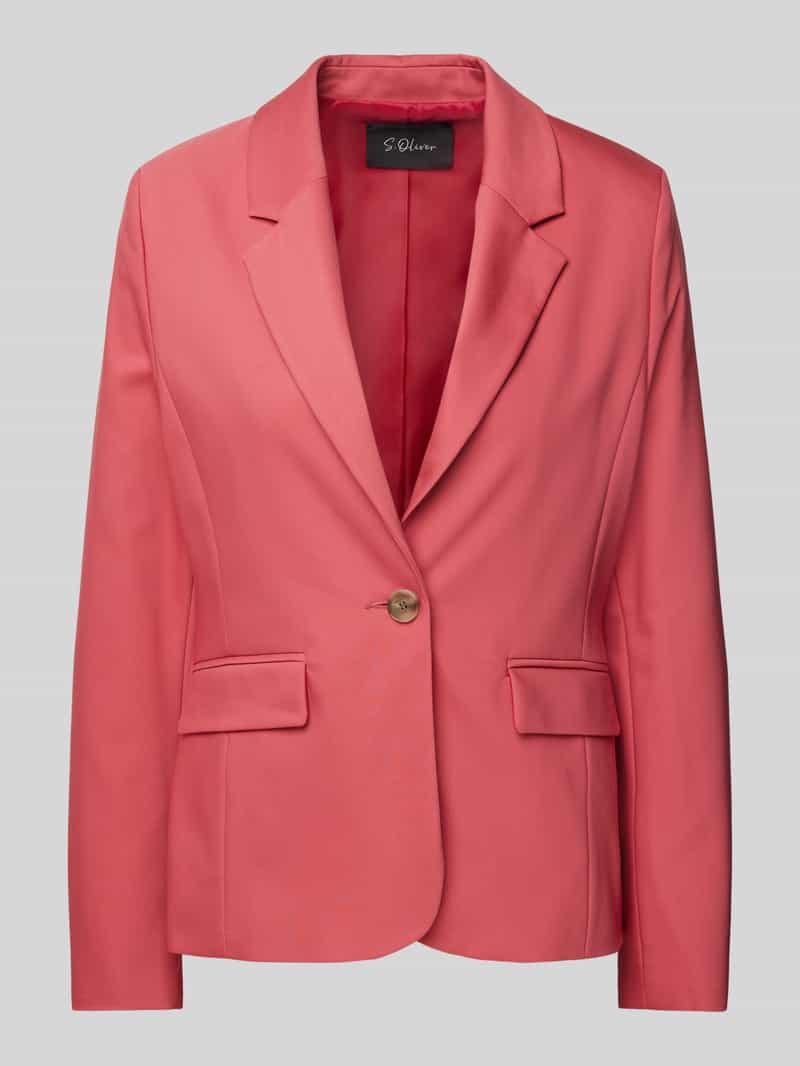 s.Oliver BLACK LABEL Shaped fit blazer van katoenmix met klepzakken