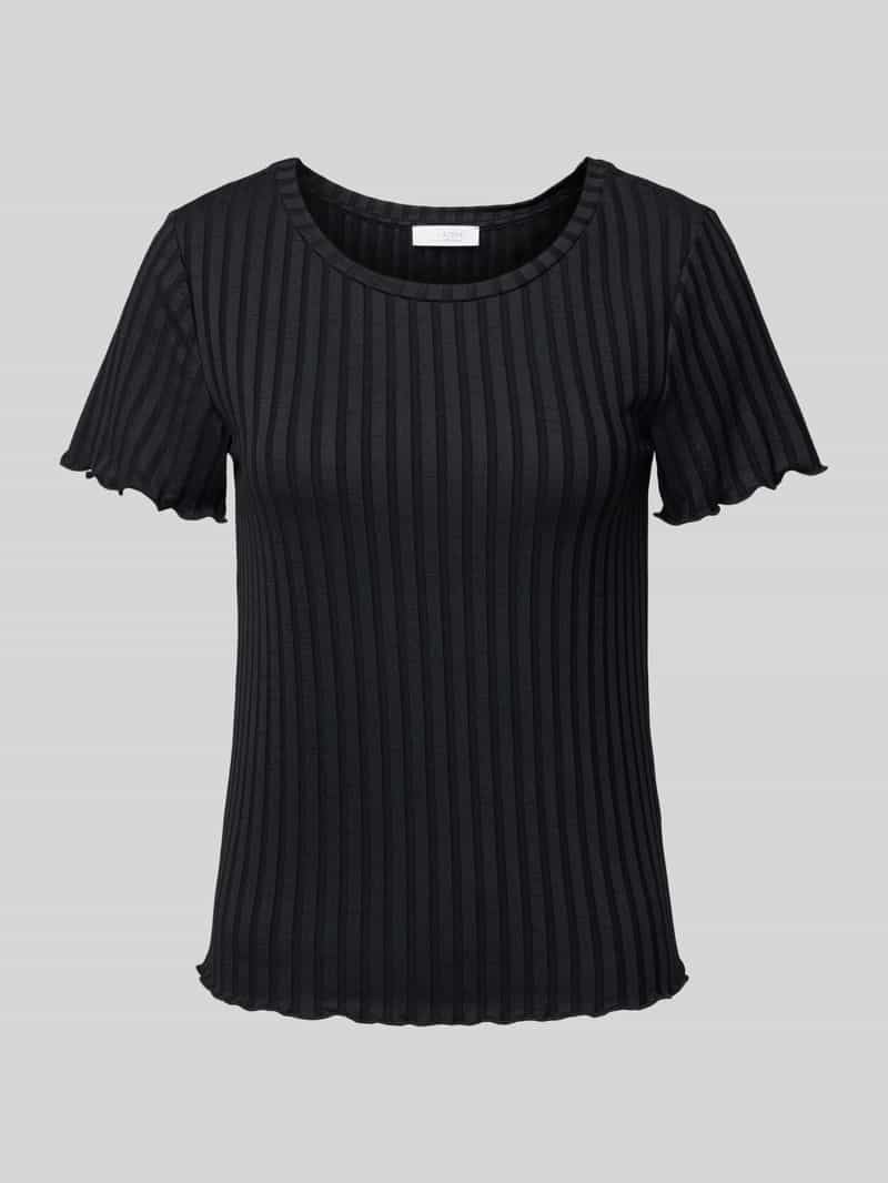 Rich & Royal T-shirt met geribde ronde hals
