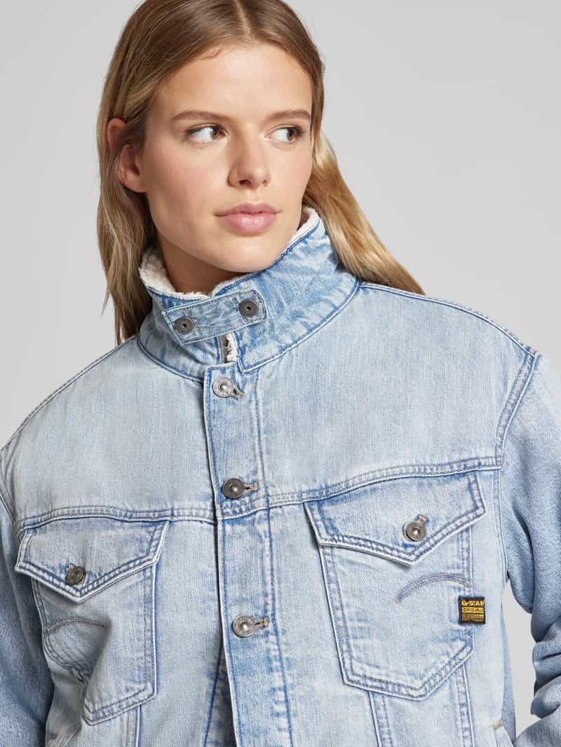 G-Star Raw Jeansjack met voering van imitatiebont