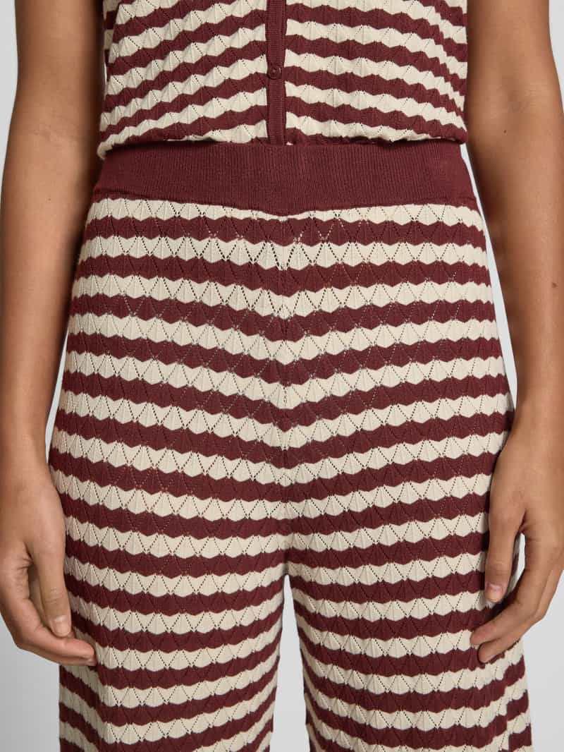Jake*s Collection Wide leg gebreide broek met elastische band