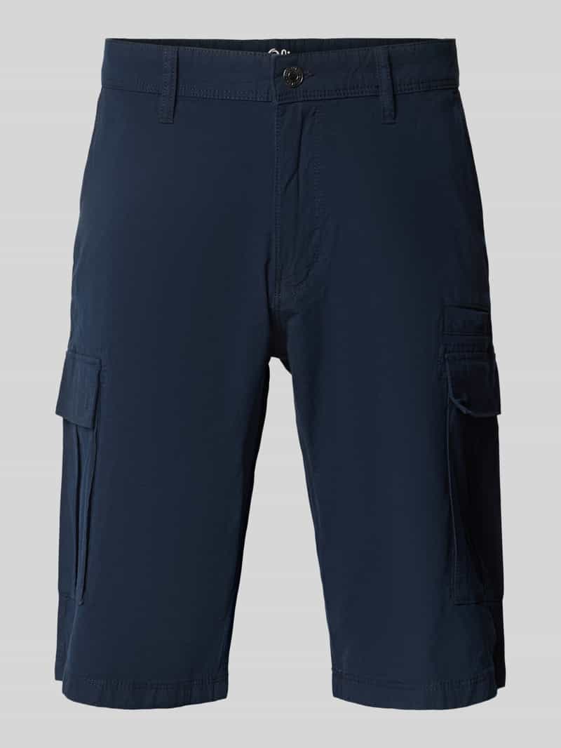 s.Oliver BLACK LABEL Relaxed fit cargobermuda van een mix van katoen en elastaan