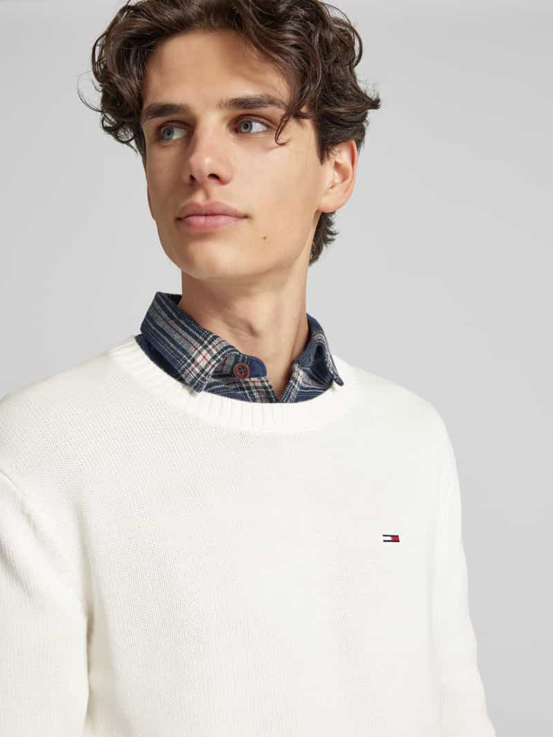 Tommy Jeans Gebreide pullover met logostitching