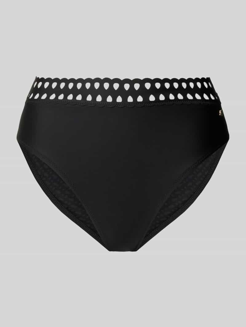 Boss High waist bikinibroekje met logo-applicatie model 'EYELET'