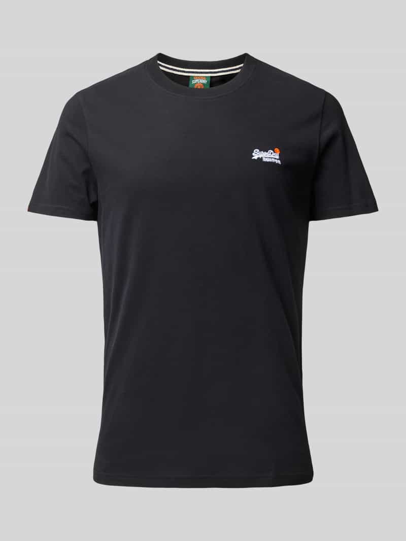 Superdry T-shirt met labelstitching