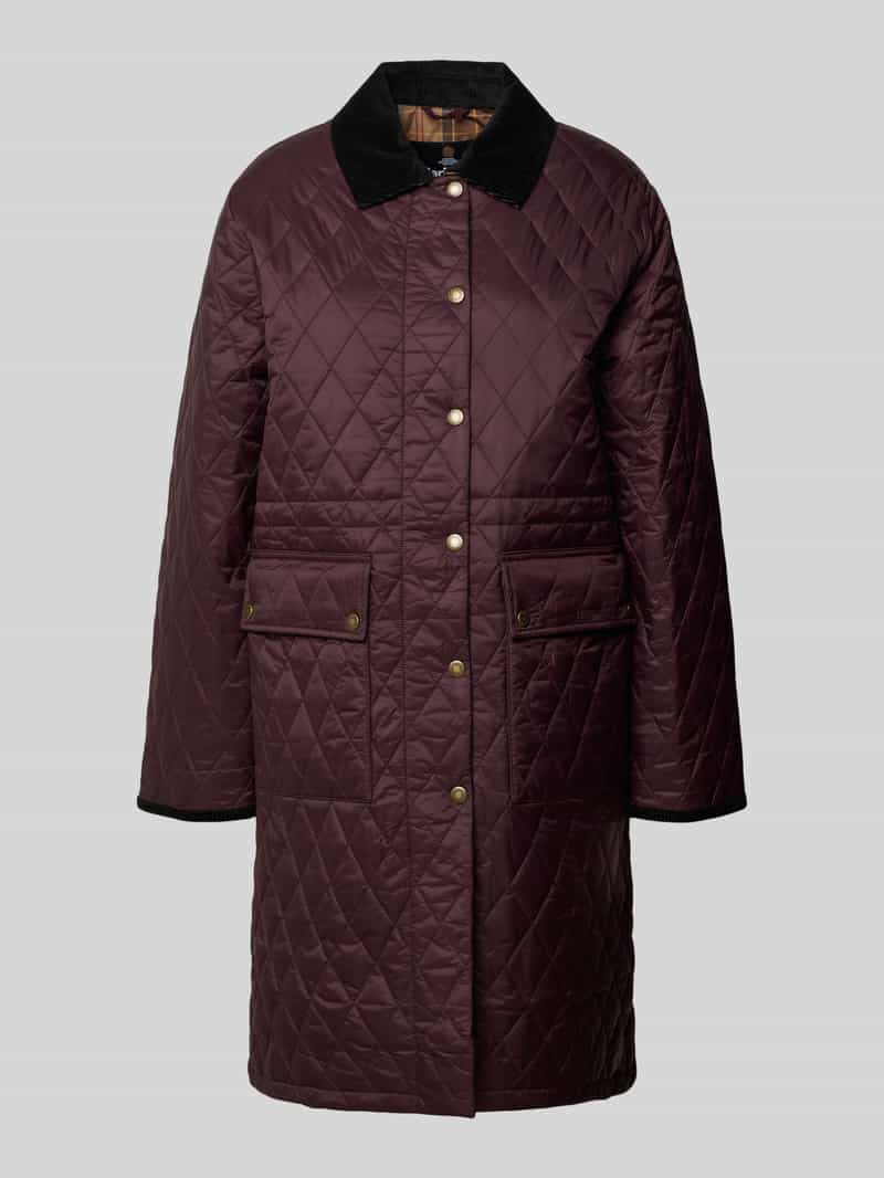 Barbour Regular fit gewatteerde mantel met drukknopen