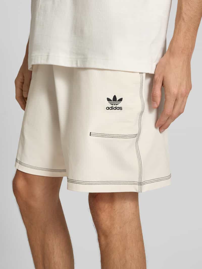 adidas Originals Korte regular fit broek met labelstitching