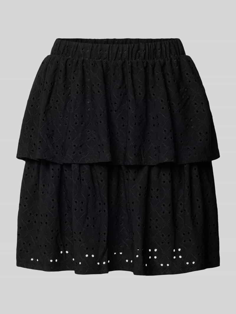 Pieces Minirok in laagjeslook in wit