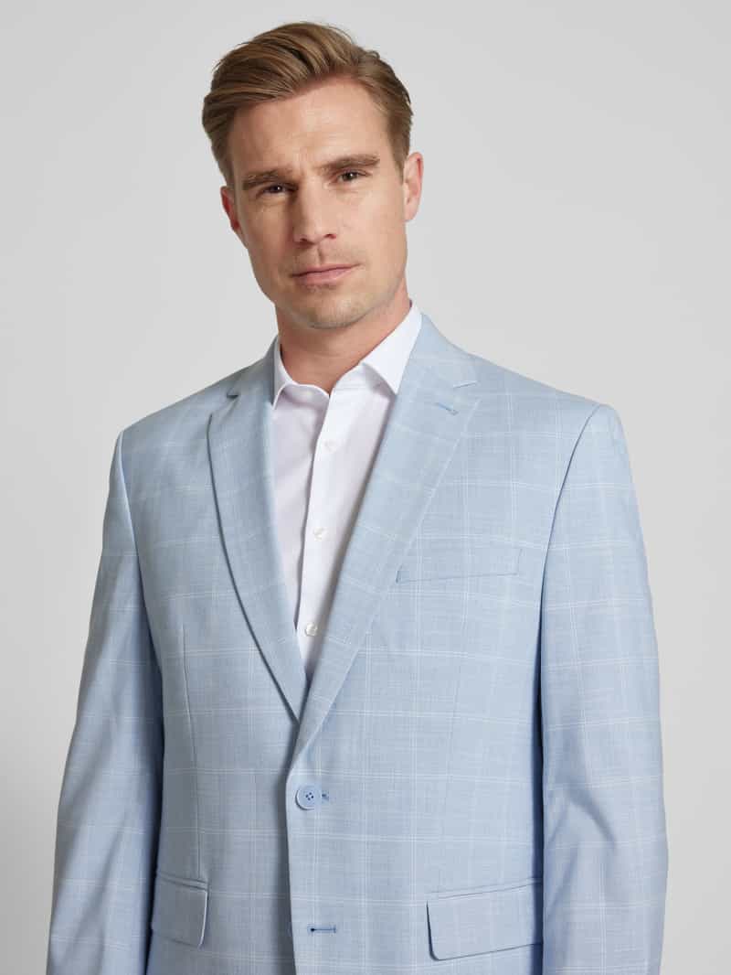 Christian Berg Men 2-knoops colbert met viscose en rasterruit