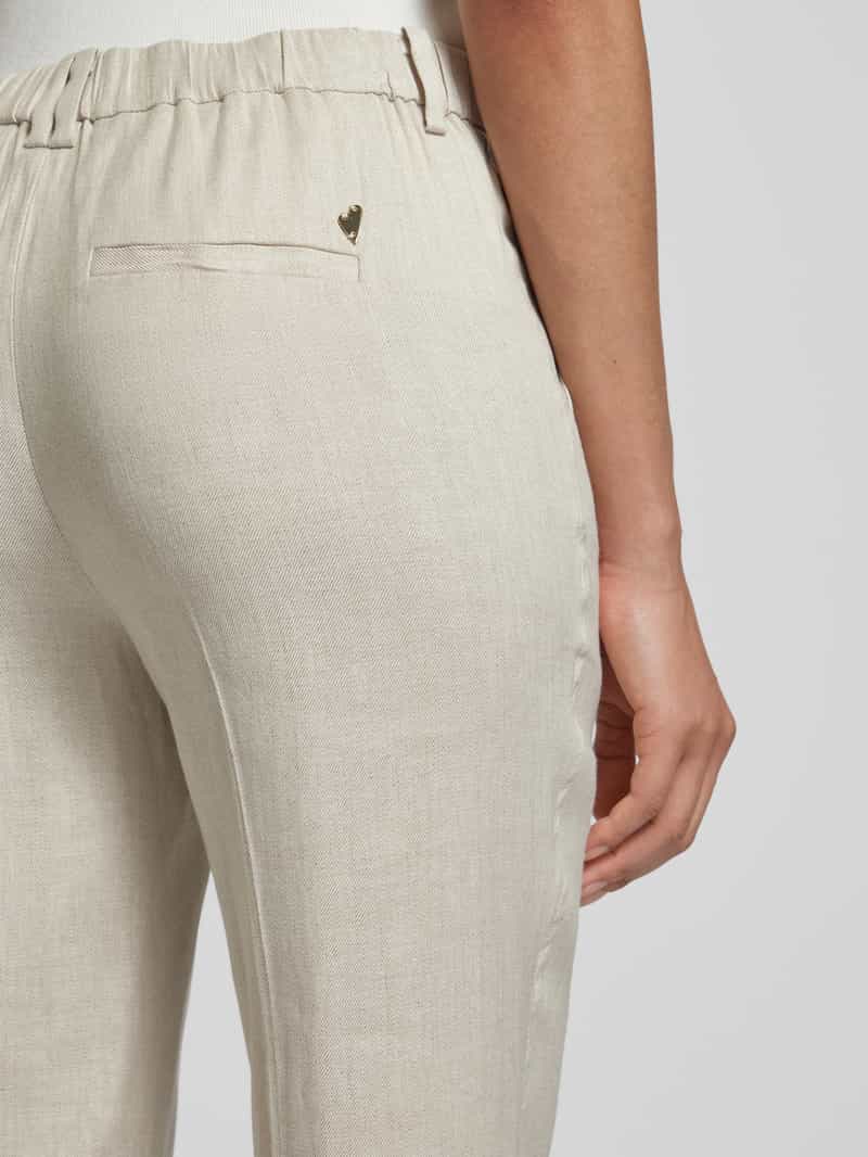 MOS MOSH Flared linnen broek met elastische band model 'Ria Miranda'